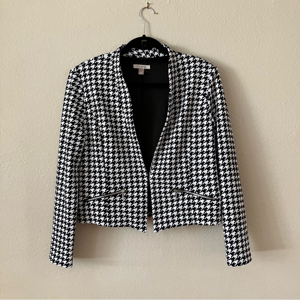 Houndstooth Lightweight Blazer Jacket Size M